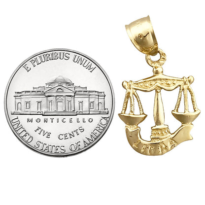 14K Gold 3-D Sternzeichen Waage Charm