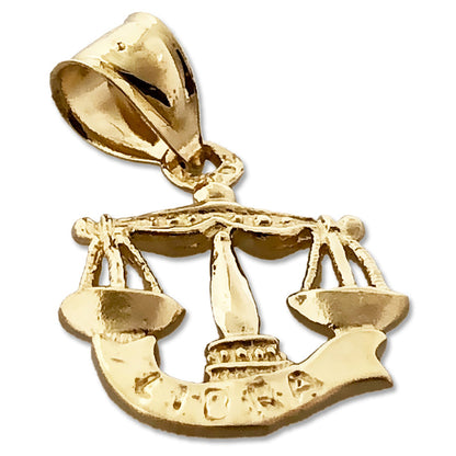 14K Gold 3-D Sternzeichen Waage Charm