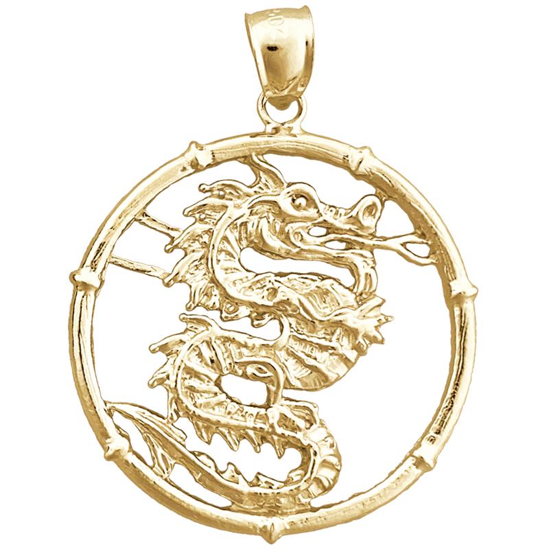 14K Gold Anhänger Chinesisches Sternzeichen Drache