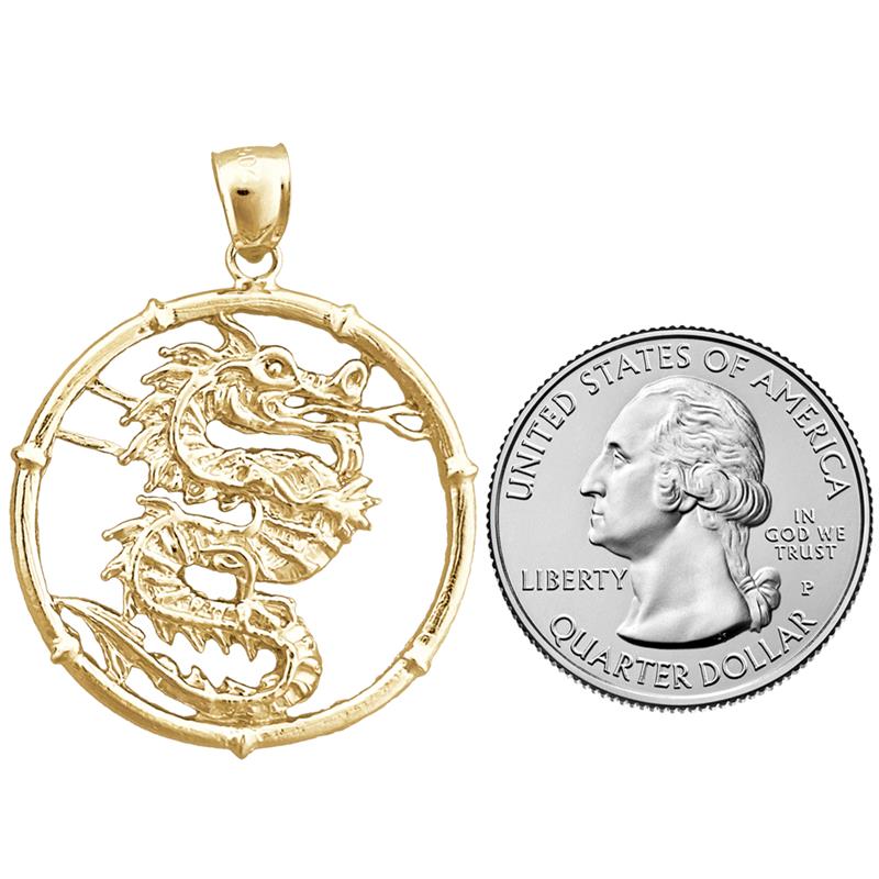 14K Gold Anhänger Chinesisches Sternzeichen Drache
