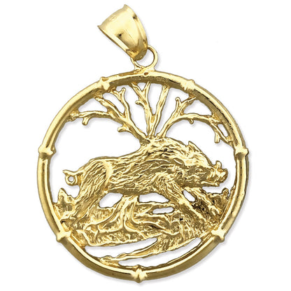 14K Gold Schwein Chinesisches Sternzeichen Anhänger