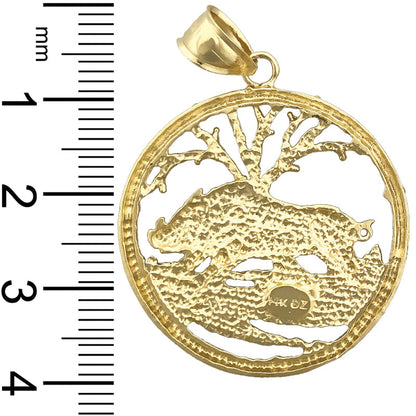 14K Gold Schwein Chinesisches Sternzeichen Anhänger
