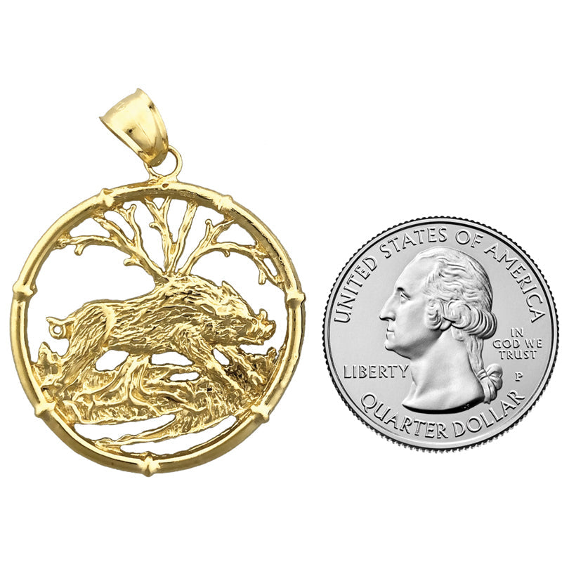 14K Gold Schwein Chinesisches Sternzeichen Anhänger