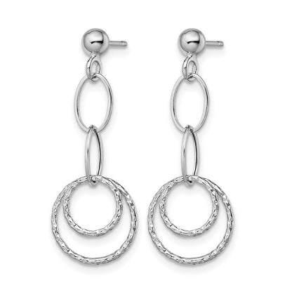 14K Weißgold Stecker Ohrhänger
