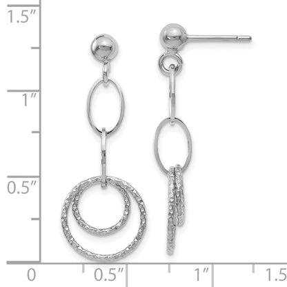 14K Weißgold Stecker Ohrhänger