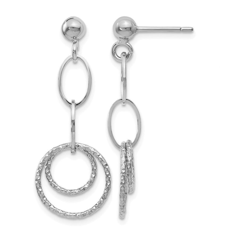 14K Weißgold Stecker Ohrhänger