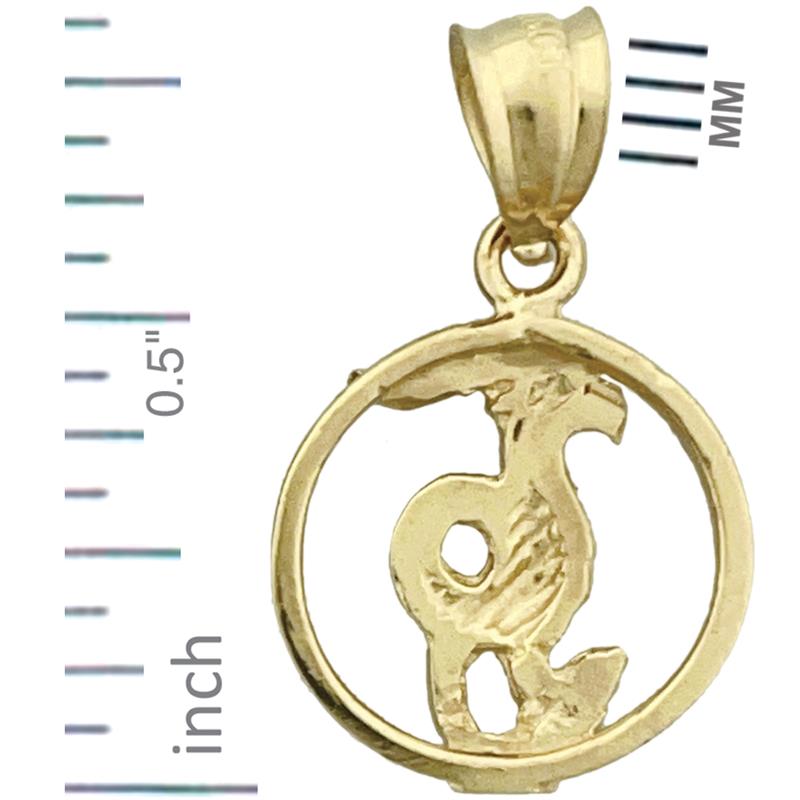 14K Gold Steinbock Sternzeichen Kreis-Charm