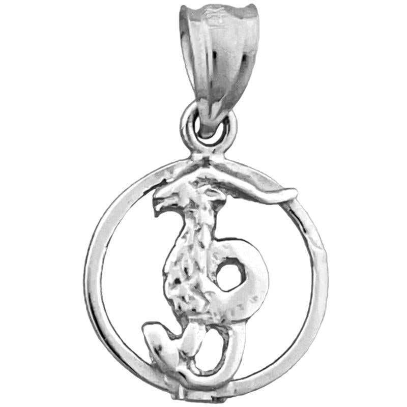 14K Gold Steinbock Sternzeichen Kreis-Charm