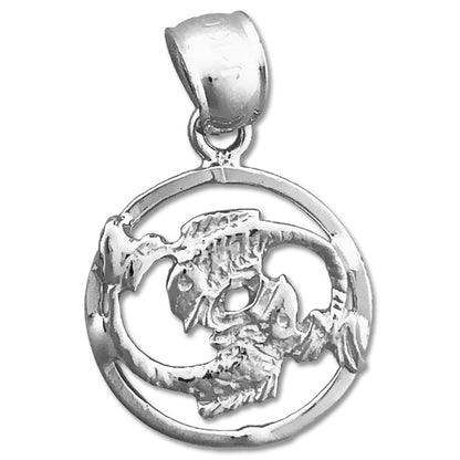 14K Gold Fische Sternzeichen Kreis-Charm