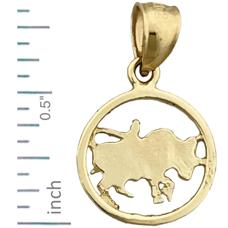 14K Gold Sternzeichen-Anhänger Stier im Kreis