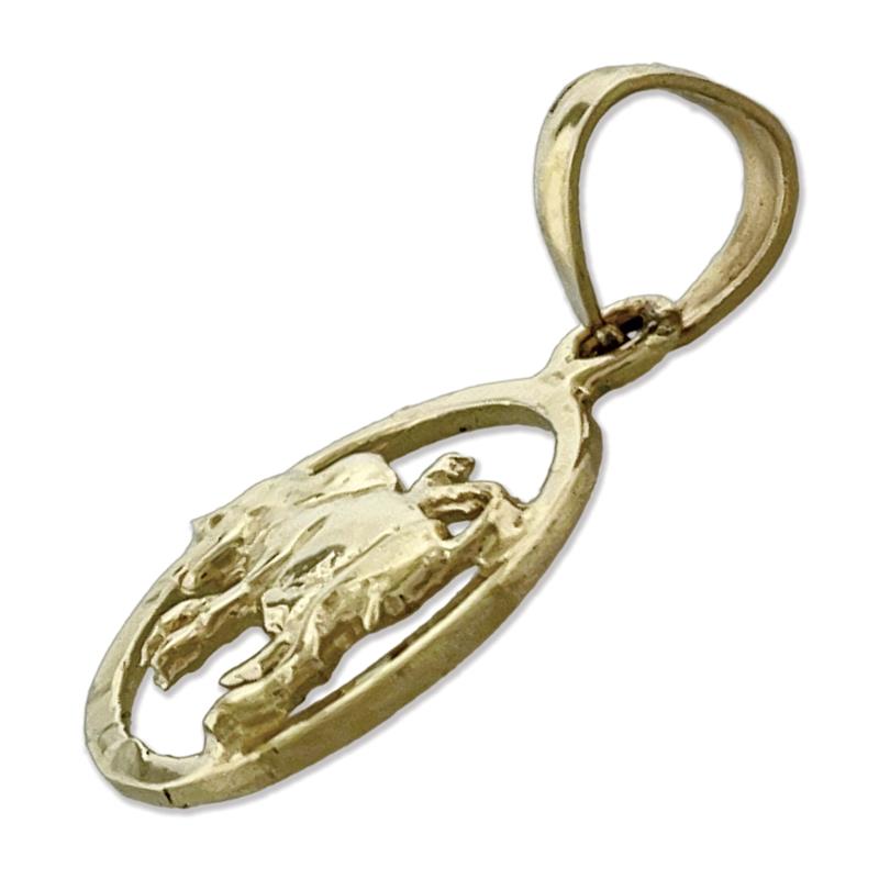 14K Gold Sternzeichen-Anhänger Stier im Kreis