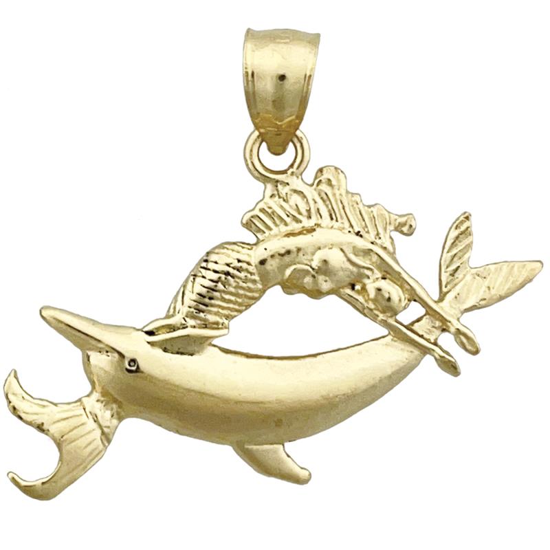 14K Gold Sternzeichen-Anhänger Fische