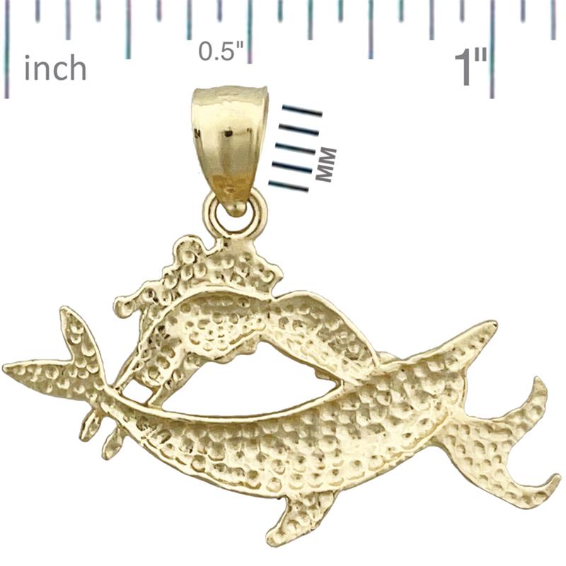14K Gold Sternzeichen-Anhänger Fische