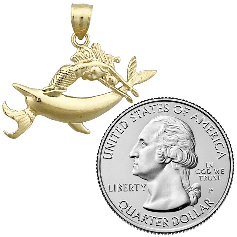 14K Gold Sternzeichen-Anhänger Fische