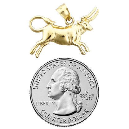 14K Gold Sternzeichen-Anhänger Stier