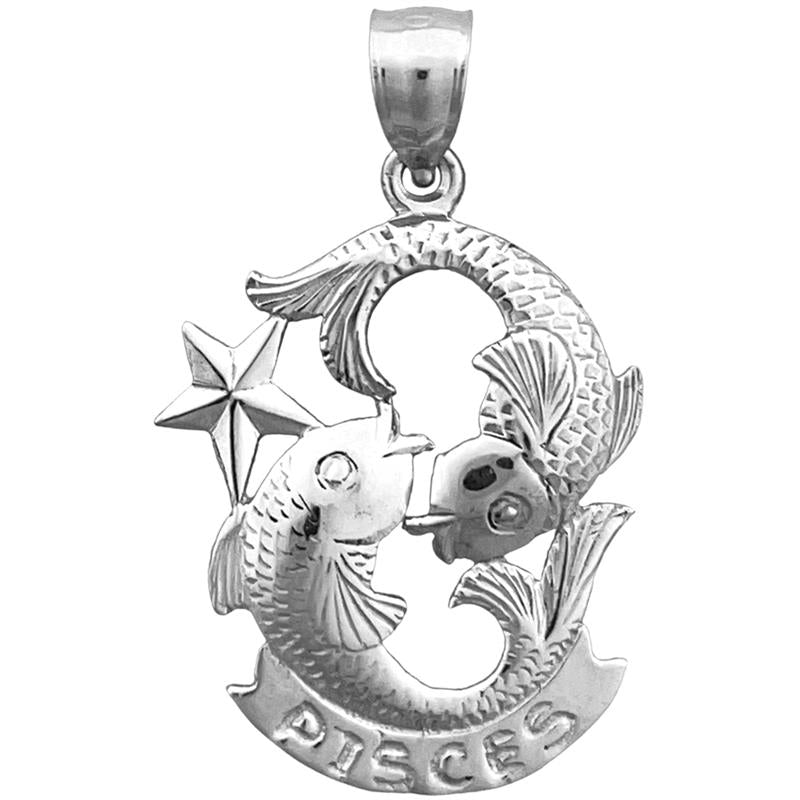 14K Gold Sternzeichen Fische Charm, 20 mm