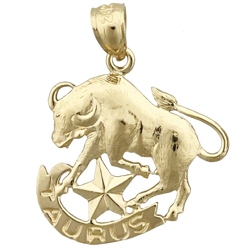 14K Gold 20MM Sternzeichen Stier Anhänger