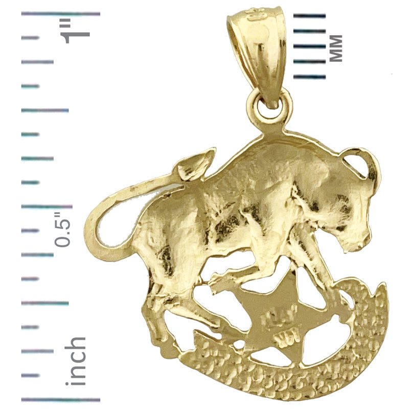 14K Gold 20MM Sternzeichen Stier Anhänger