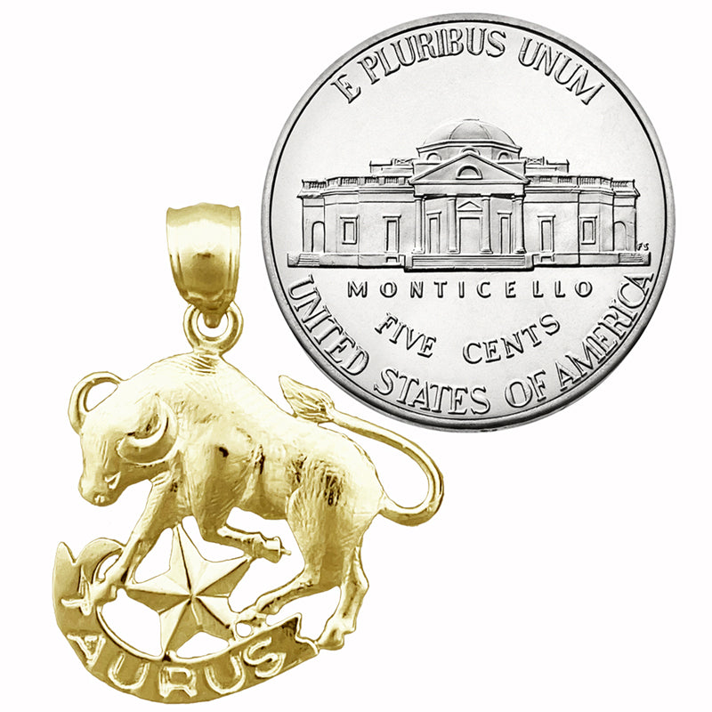 14K Gold 20MM Sternzeichen Stier Anhänger