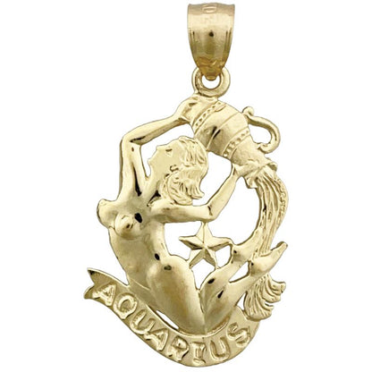14K Gold 20MM Sternzeichen Wassermann Charm