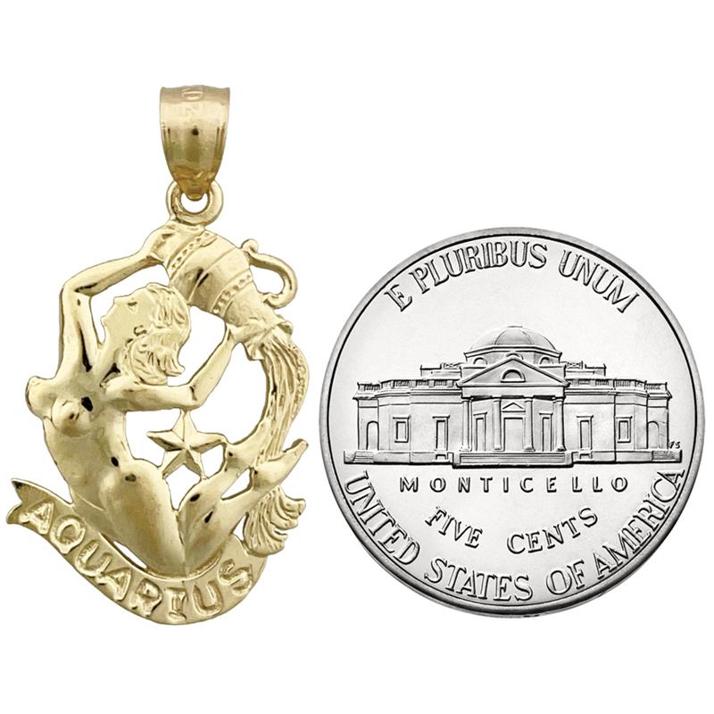 14K Gold 20MM Sternzeichen Wassermann Charm
