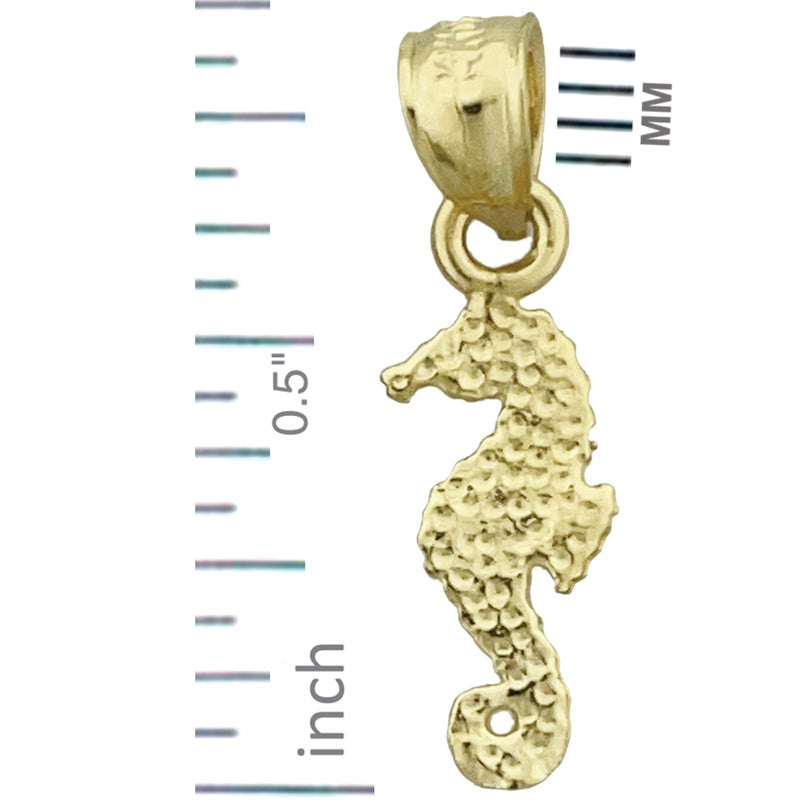 14K Gold Kleiner Seepferdchen-Charm