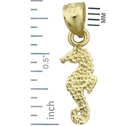 14K Gold Kleiner Seepferdchen-Charm