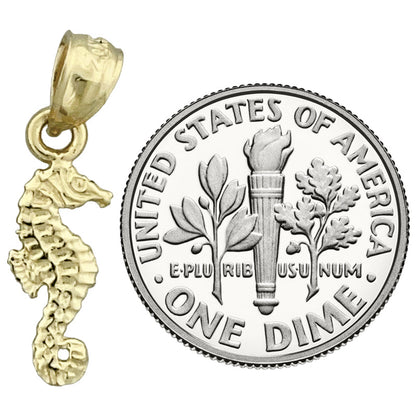 14K Gold Kleiner Seepferdchen-Charm