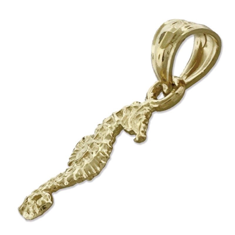 14K Gold Kleiner Seepferdchen-Charm