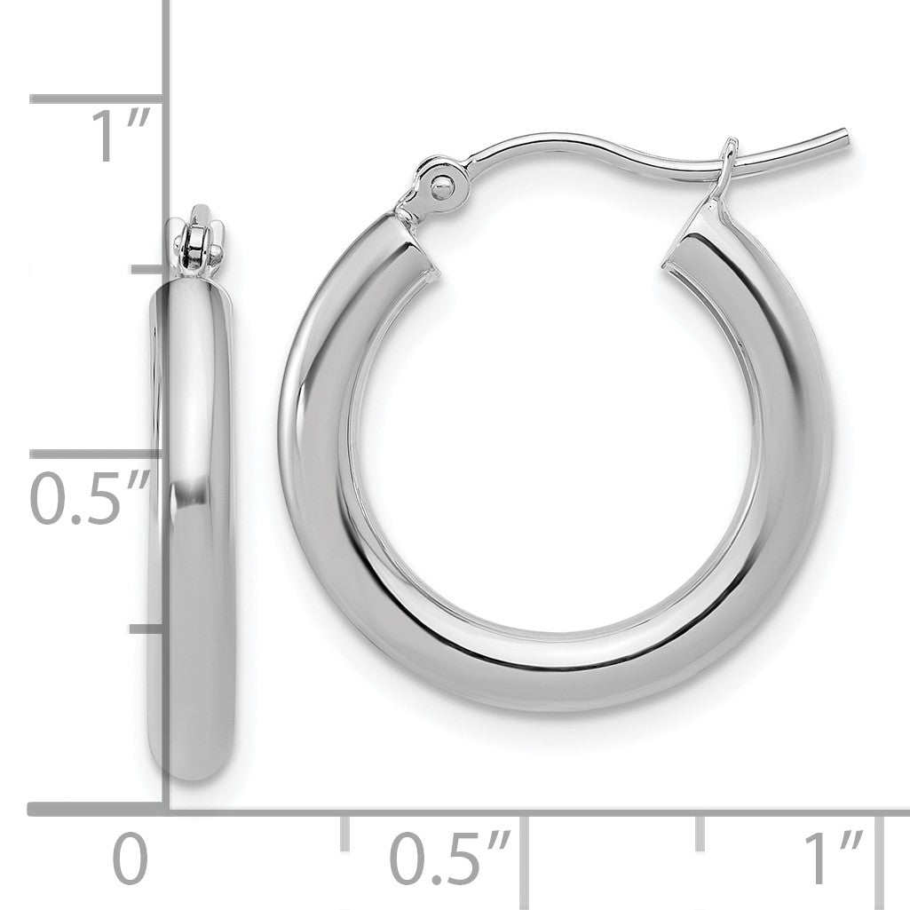 14K Weißgold Poliert Creolen