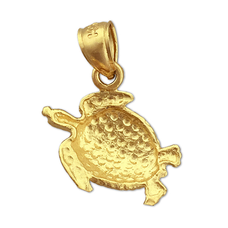 14K Gold Meereswelt-Schildkröten-Anhänger, 20 mm