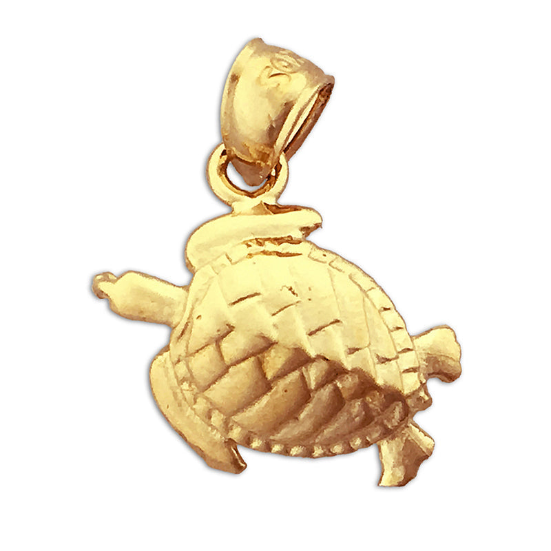 14K Gold Meeresschildkröten-Anhänger, 30 mm