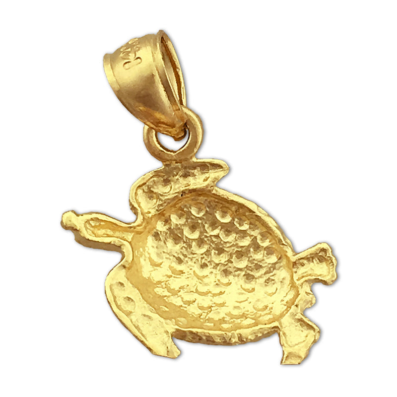 14K Gold Meeresschildkröten-Anhänger, 30 mm