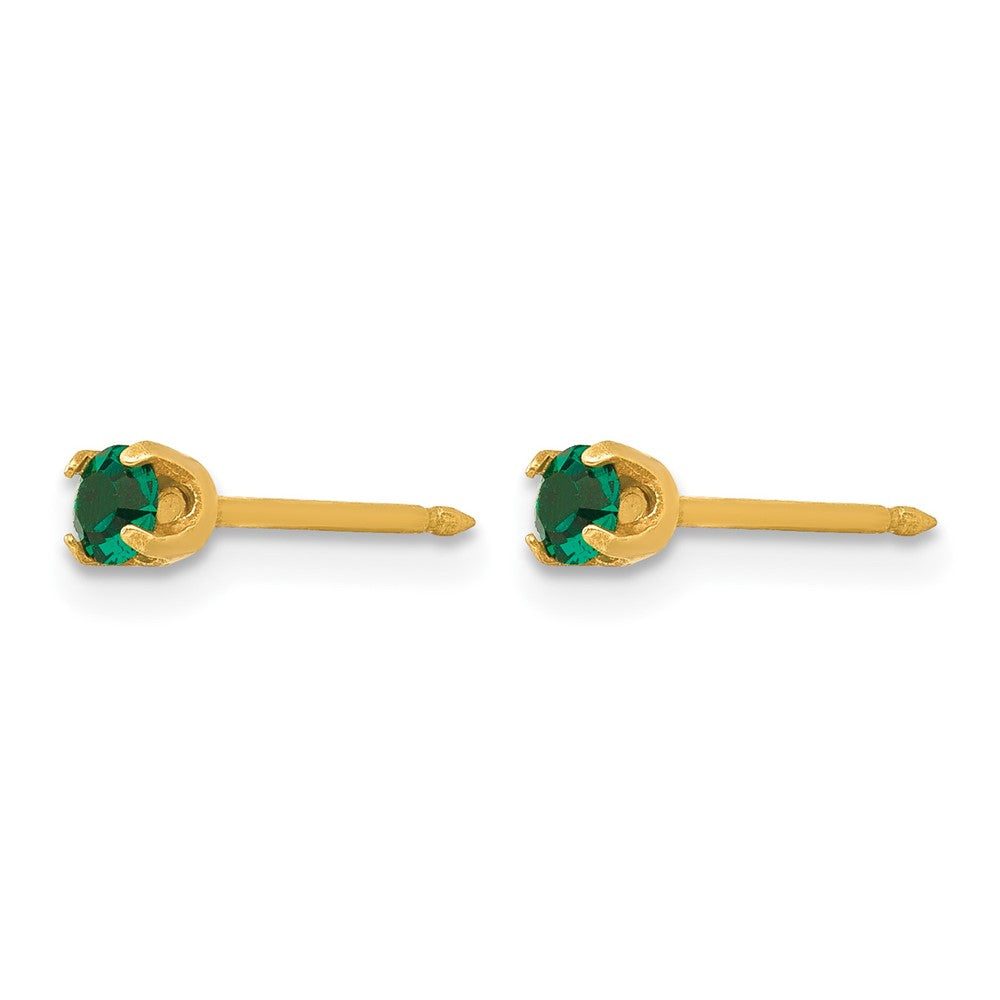 14K Gelbgold 3mm May Kristall Geburtsstein Ohrstecker