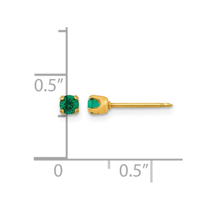 14K Gelbgold 3mm May Kristall Geburtsstein Ohrstecker