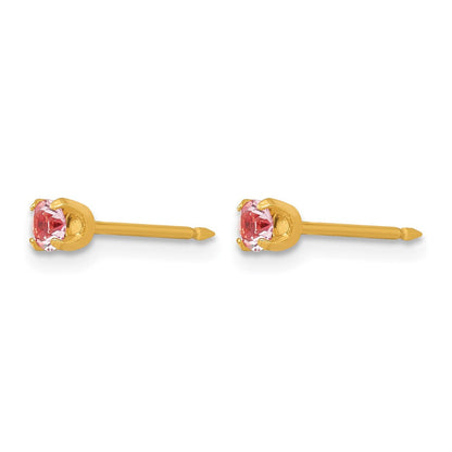 14K Gelbgold 3mm June Kristall Geburtsstein Ohrstecker