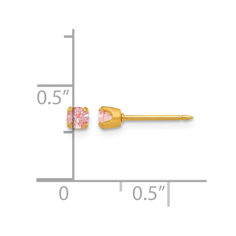 14K Gelbgold 3mm June Kristall Geburtsstein Ohrstecker