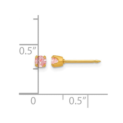 14K Gelbgold 3mm June Kristall Geburtsstein Ohrstecker