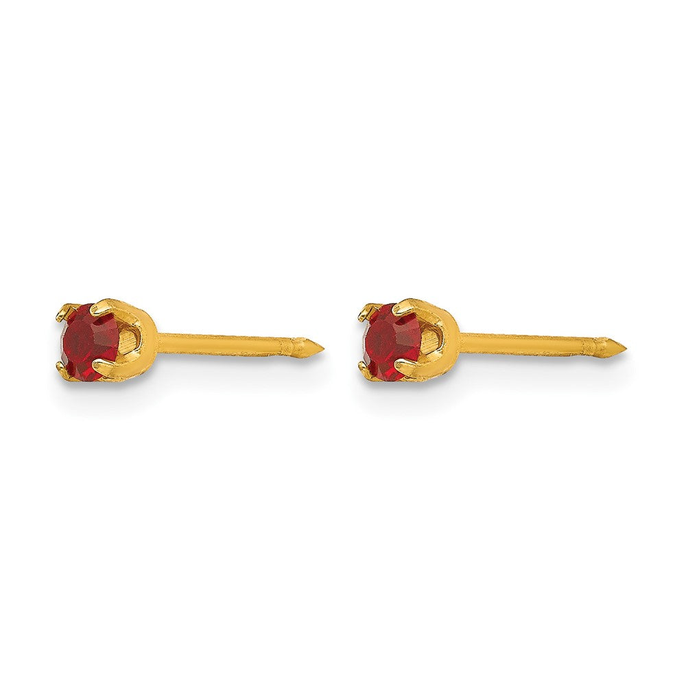 14K Gelbgold 3mm July Kristall Geburtsstein Ohrstecker