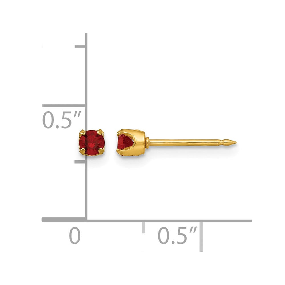 14K Gelbgold 3mm July Kristall Geburtsstein Ohrstecker