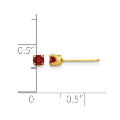 14K Gelbgold 3mm July Kristall Geburtsstein Ohrstecker
