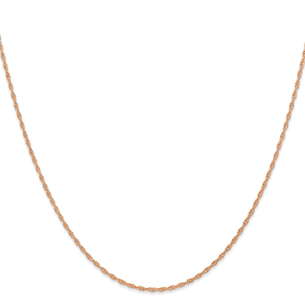 14K Roségold Carded 1.15mm Ankerkette Kordel mit Federring Verschluss Halskette