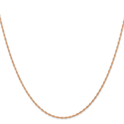 14K Roségold Carded 1.15mm Ankerkette Kordel mit Federring Verschluss Halskette