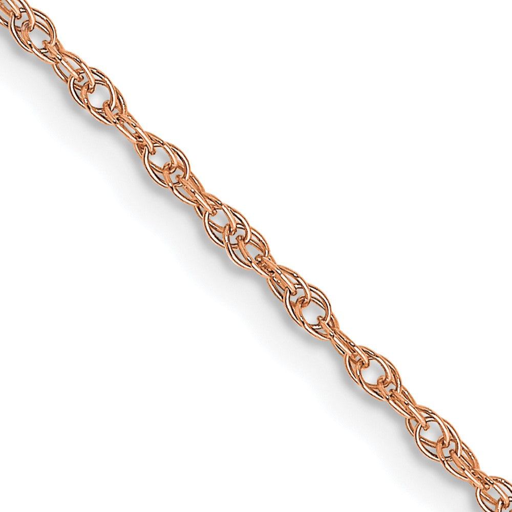 14K Roségold Carded 1.15mm Ankerkette Kordel mit Federring Verschluss Halskette