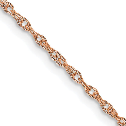 14K Roségold Carded 1.15mm Ankerkette Kordel mit Federring Verschluss Halskette