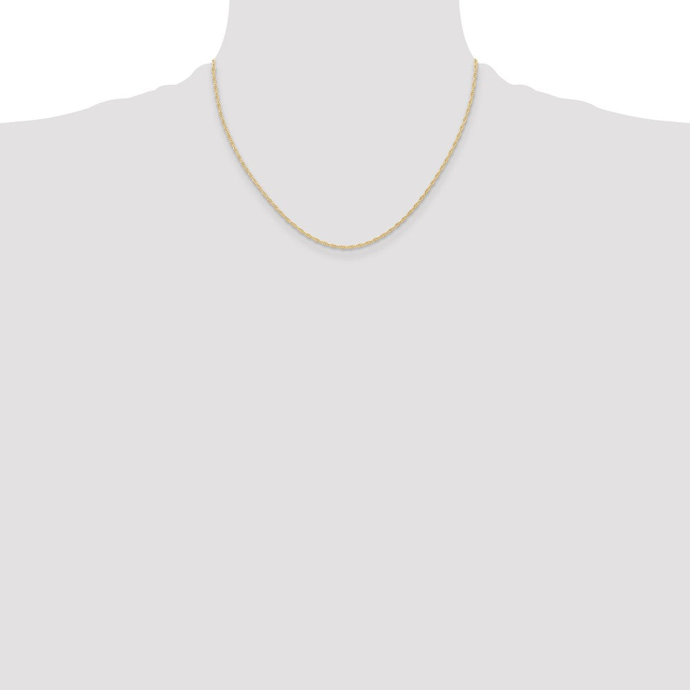 14K Gelbgold Carded 1.15mm Ankerkette Kordel mit Federring Verschluss Halskette