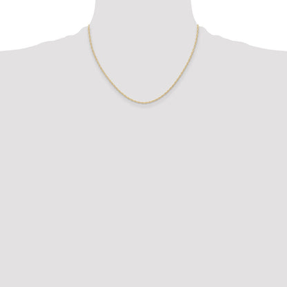 14K Gelbgold Carded 1.15mm Ankerkette Kordel mit Federring Verschluss Halskette
