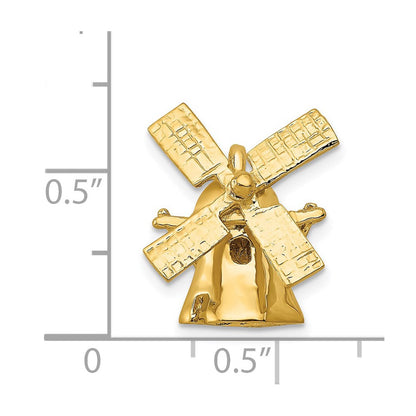 14K Gelbgold 14K 3d Windmill Charm