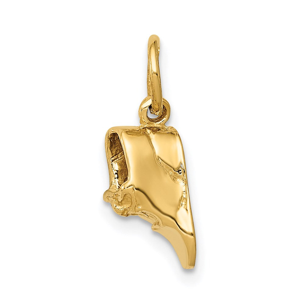 14K Gelbgold 14K 3d Einfach Baby Schuh Charm