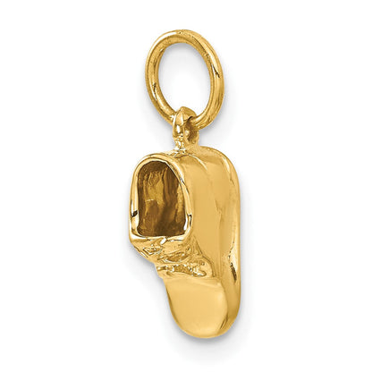 14K Gelbgold 14K 3d Einfach Baby Schuh Charm